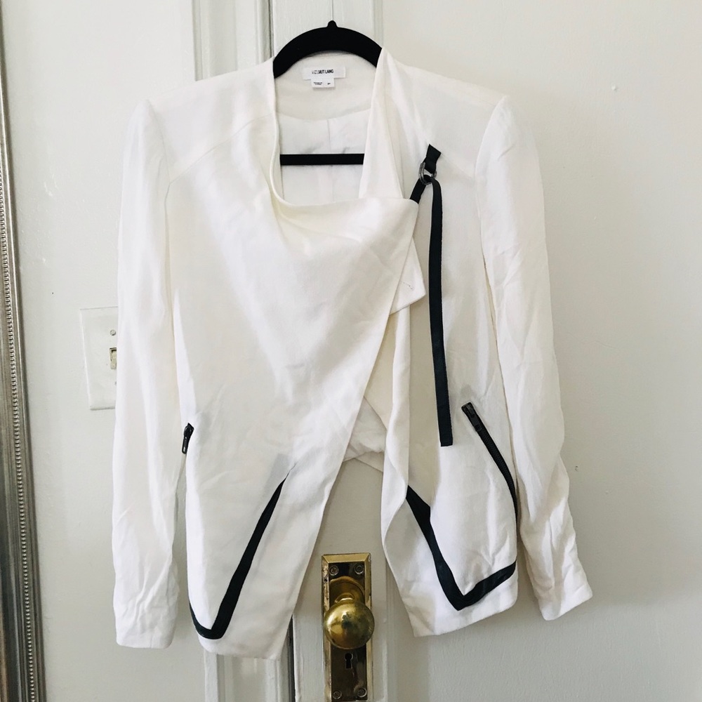 Helmut Lang Blazer Leather Details Asymmetric P